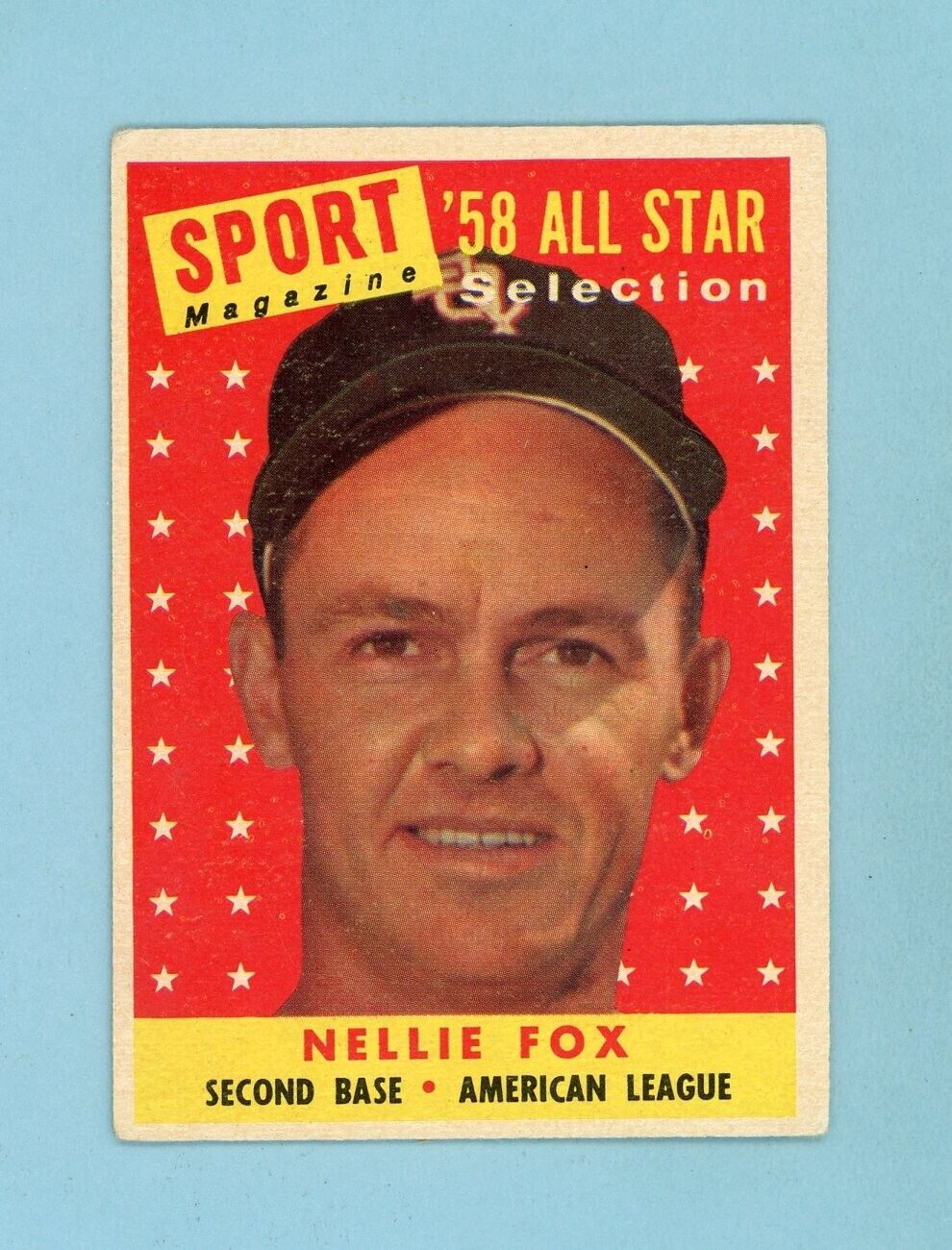 1958 Topps #479 Nellie Fox All-Star Chicago White Sox Baseball Card Vg/Ex