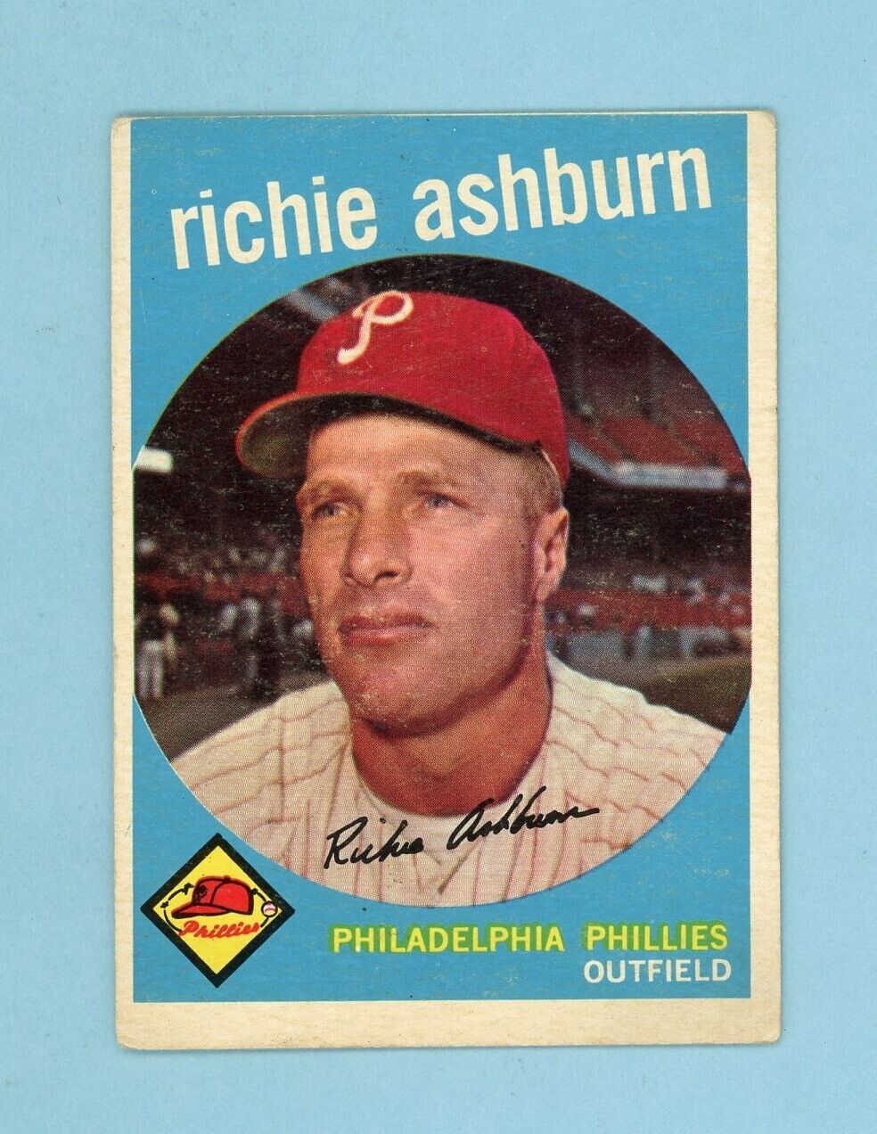 1959 Topps #300 Richie Ashburn Philadelphia Phillies Baseball Card VG - VG+