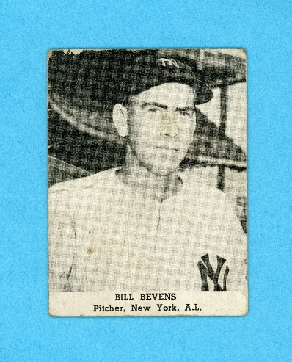 1947 Tip Top Bread Bill Bevens New York Yankees Baseball Card Low Grade