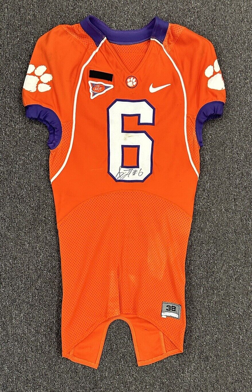 2006-09 Jacoby Ford Clemson Tigers GAME USED SIGNED Nike ACC Football Jersey #6