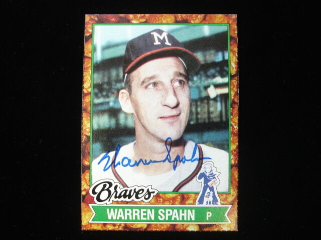 1982 Topps Cracker Jack Warren Spahn Autographed Card B & E Hologram Inc.