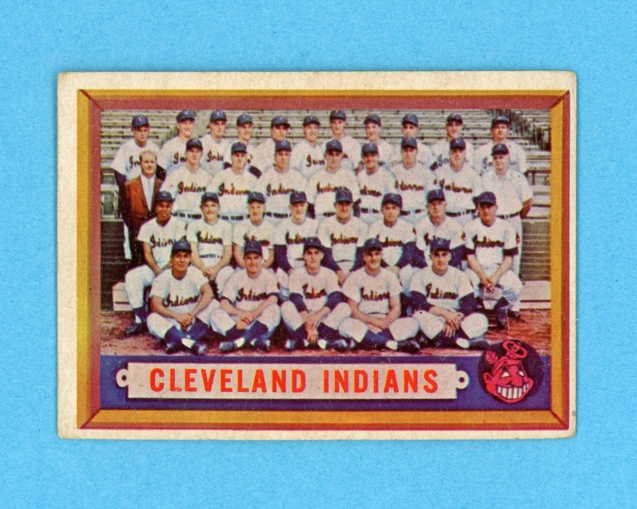 1957 Topps #275 Cleveland Indians Team Baseball Card Vg/Ex sm wrk