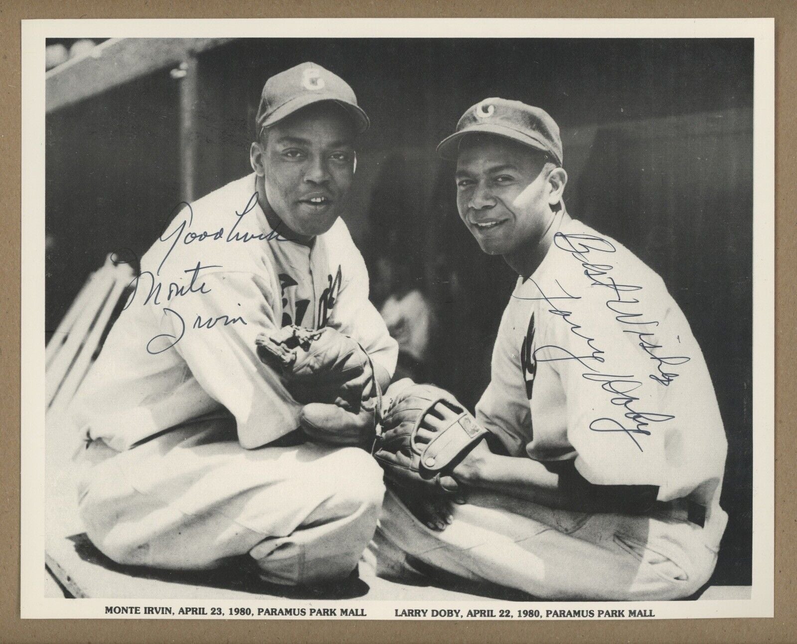 Monte Irvin & Larry Doby Signed/Inscribed 8x10 Photo Auto with B&E Hologram ••