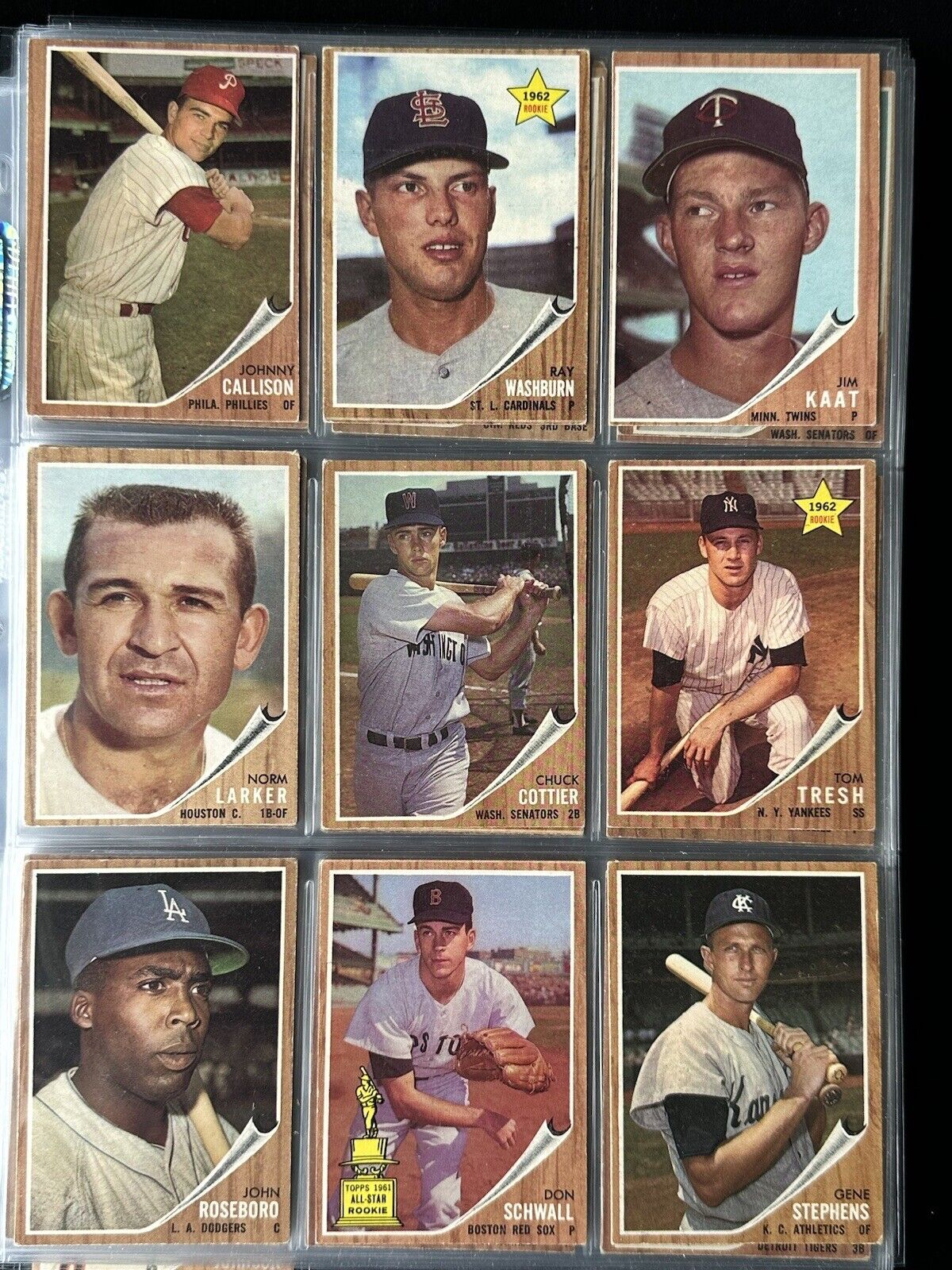 1962 Topps Starter Set Lot of 232 Different Baseball Cards w/Semi Stars Weak EX