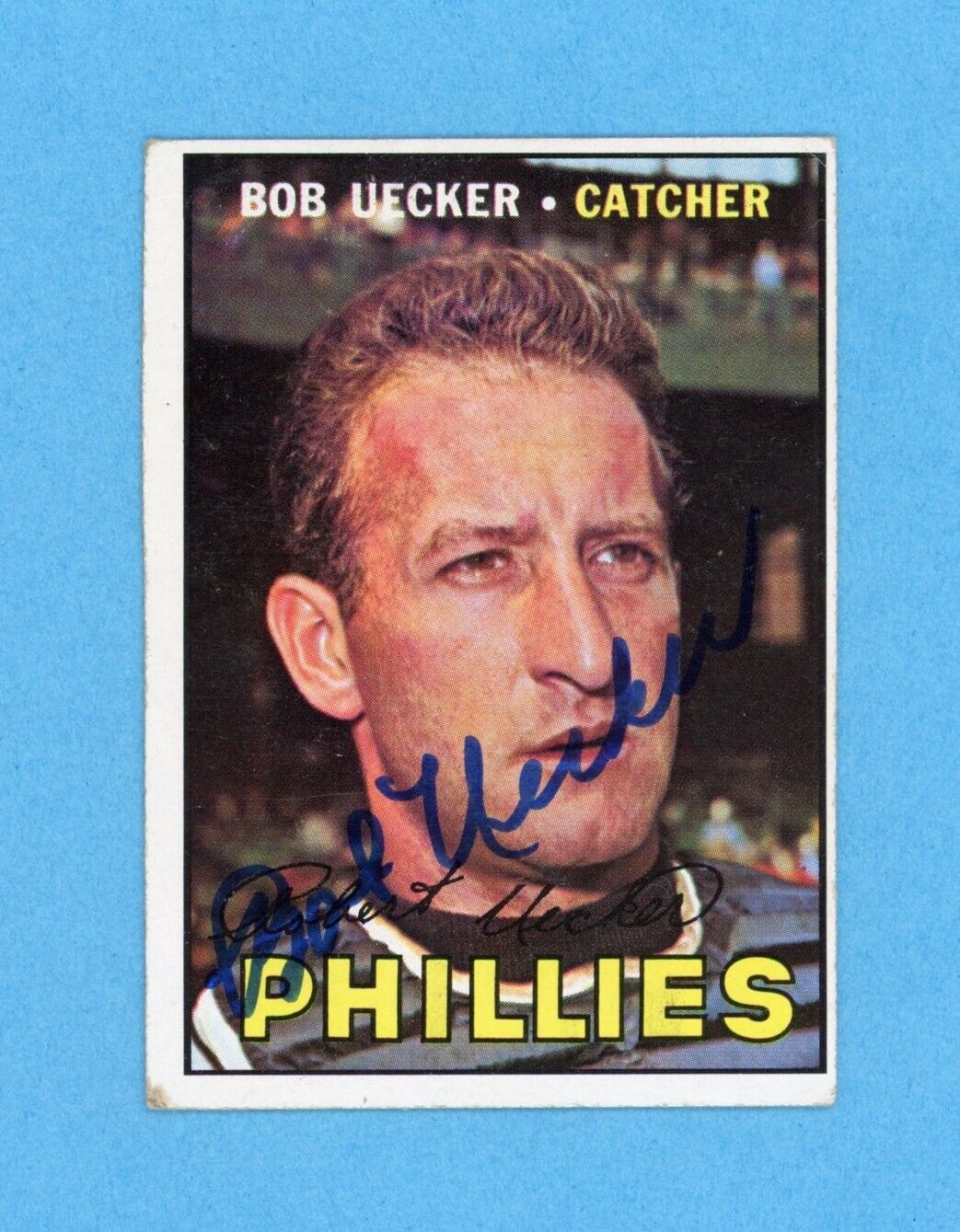 Bob Uecker Signed 1967 Topps Card #326 Auto with B&E Hologram