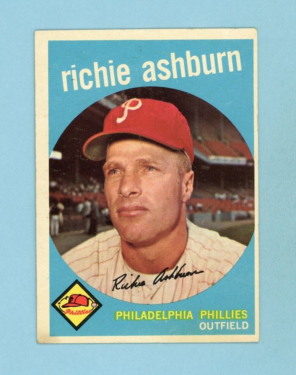 1959 Topps #300 Richie Ashburn Philadelphia Phillies Baseball Card E+ - E/M sblc