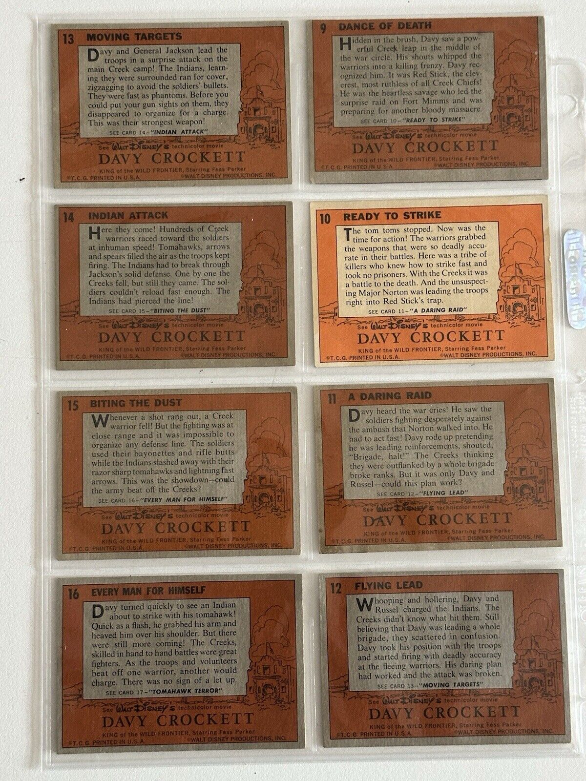 1956 Topps Davy Crockett Non-Sports Complete Orange Backs Set of 80 VG-EX/EX