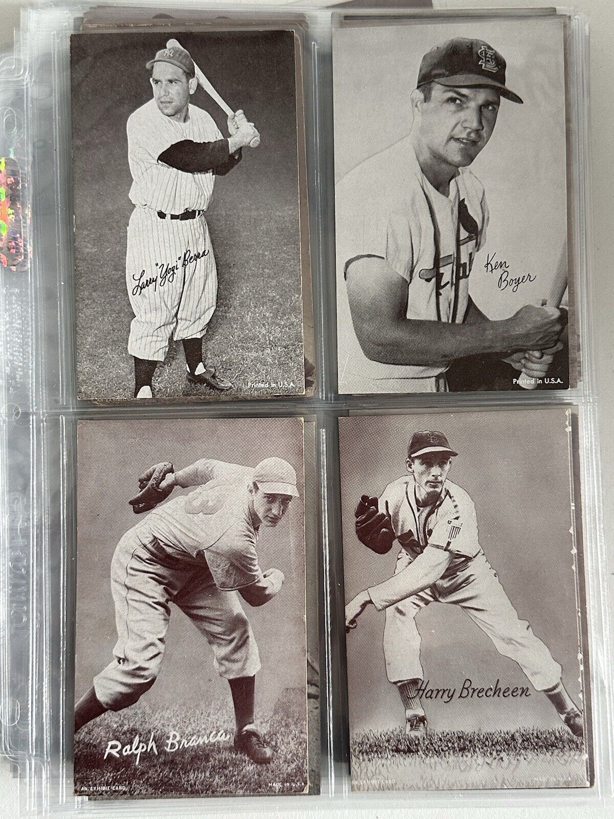 Lot of 84 Different 1947-66 Baseball Exhibit Cards w/ 14 HOFers Aaron Musial ++