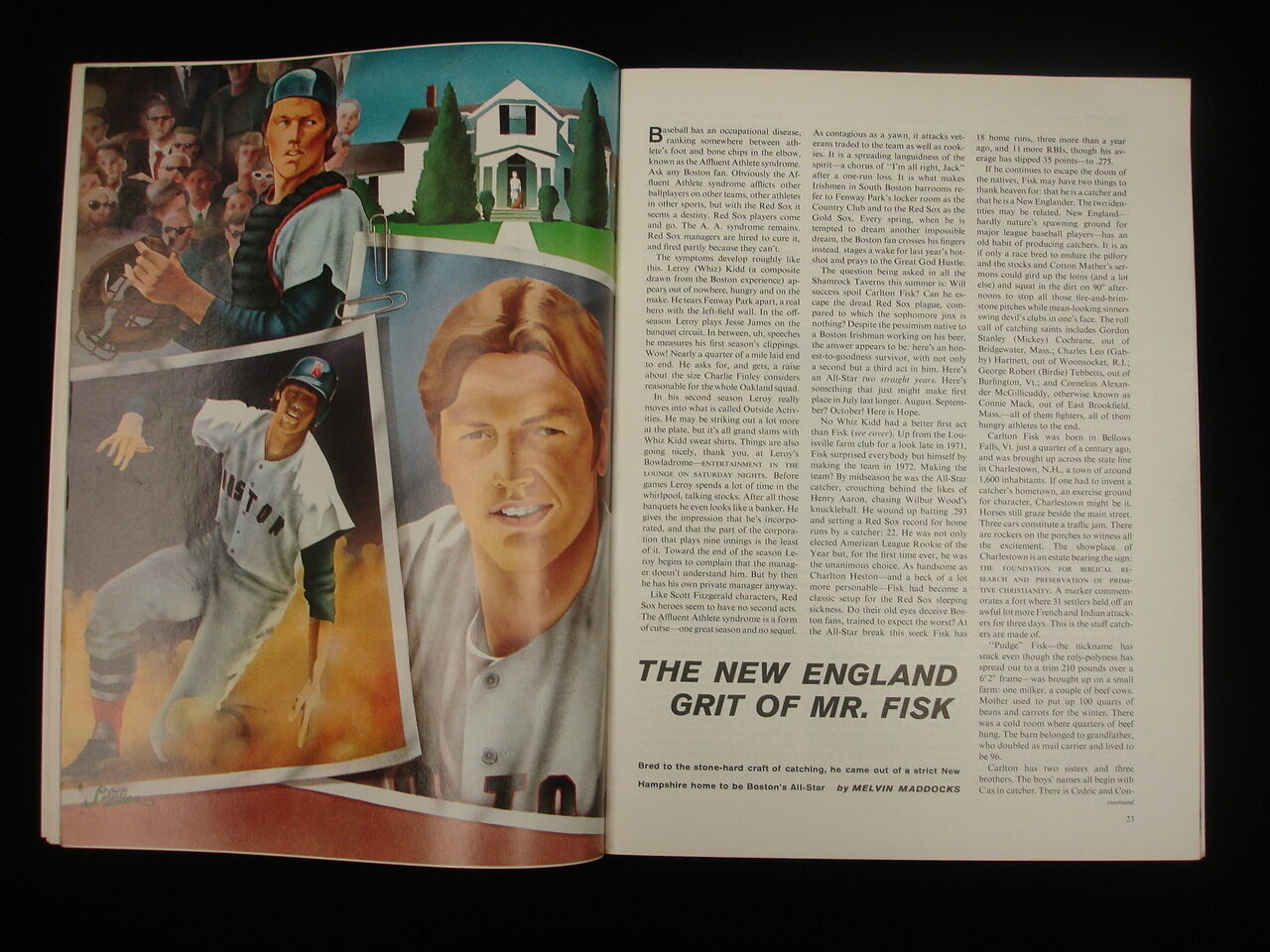 July 30, 1973 Sports Illustrated Magazine - Carlton Fisk Cover