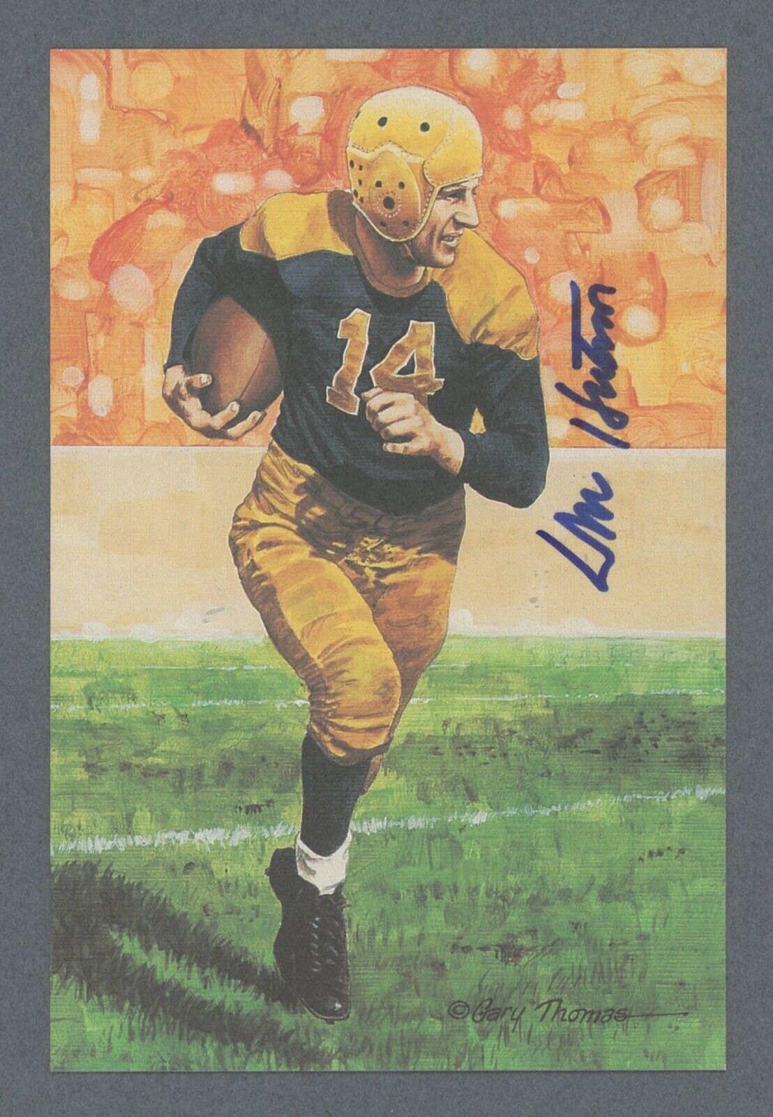 Don Hutson Green Bay Packers Signed HOF Art Card • B&E Holo