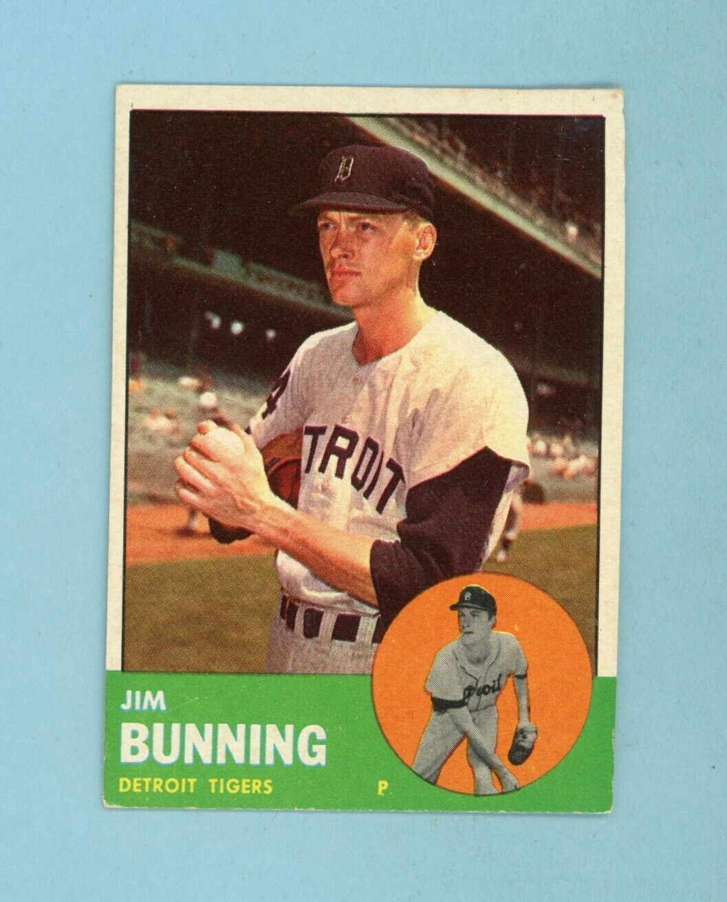 1963 Topps #365 Jim Bunning Detroit Tigers Baseball Card Ex/Mt app isu trc