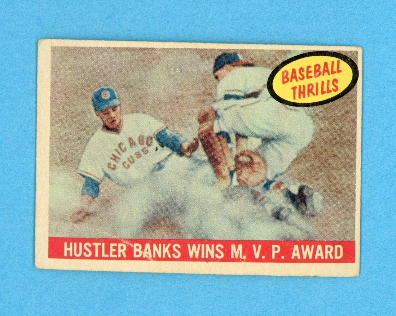 1959 Topps #469 Baseball Thrills Ernie Banks Chicago Cubs Baseball Card V/E wkcr