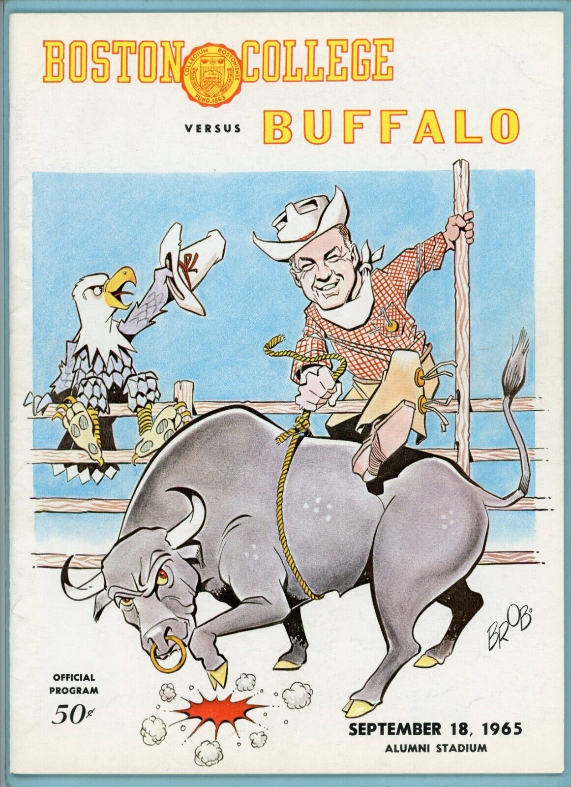 September 18, 1965 Buffalo vs Boston College at Alumni Stadium Football Program