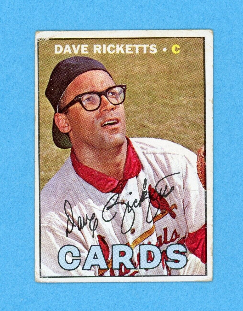 1967 Topps #589 Dave Ricketts St. Louis Cardinals Baseball Card Low Grade