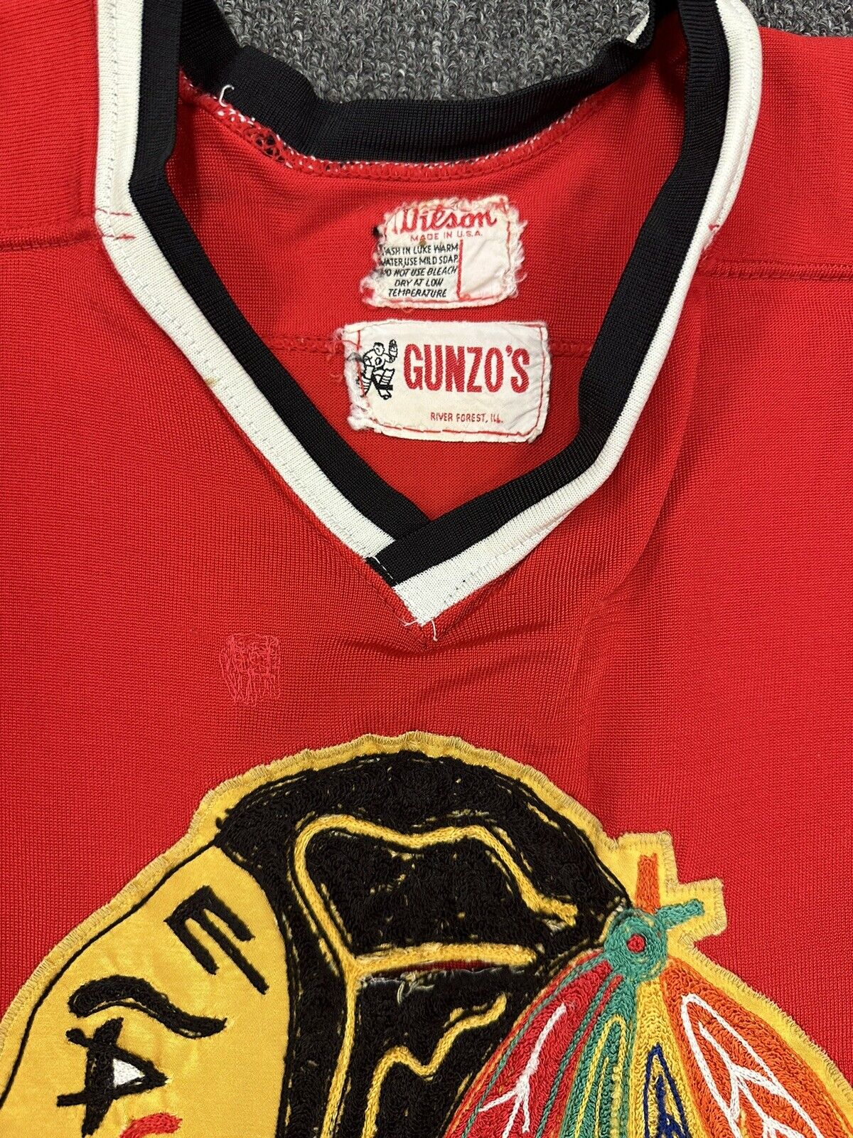 Early 1970’s Cliff Koroll Chicago Black Hawks GAME USED Durene Hockey Jersey #20