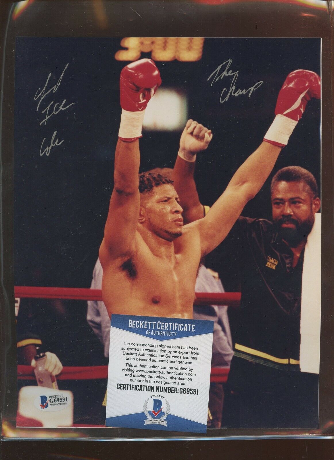 Ice Cole Boxer Autographed 8 X 10 Photo Beckett Cert