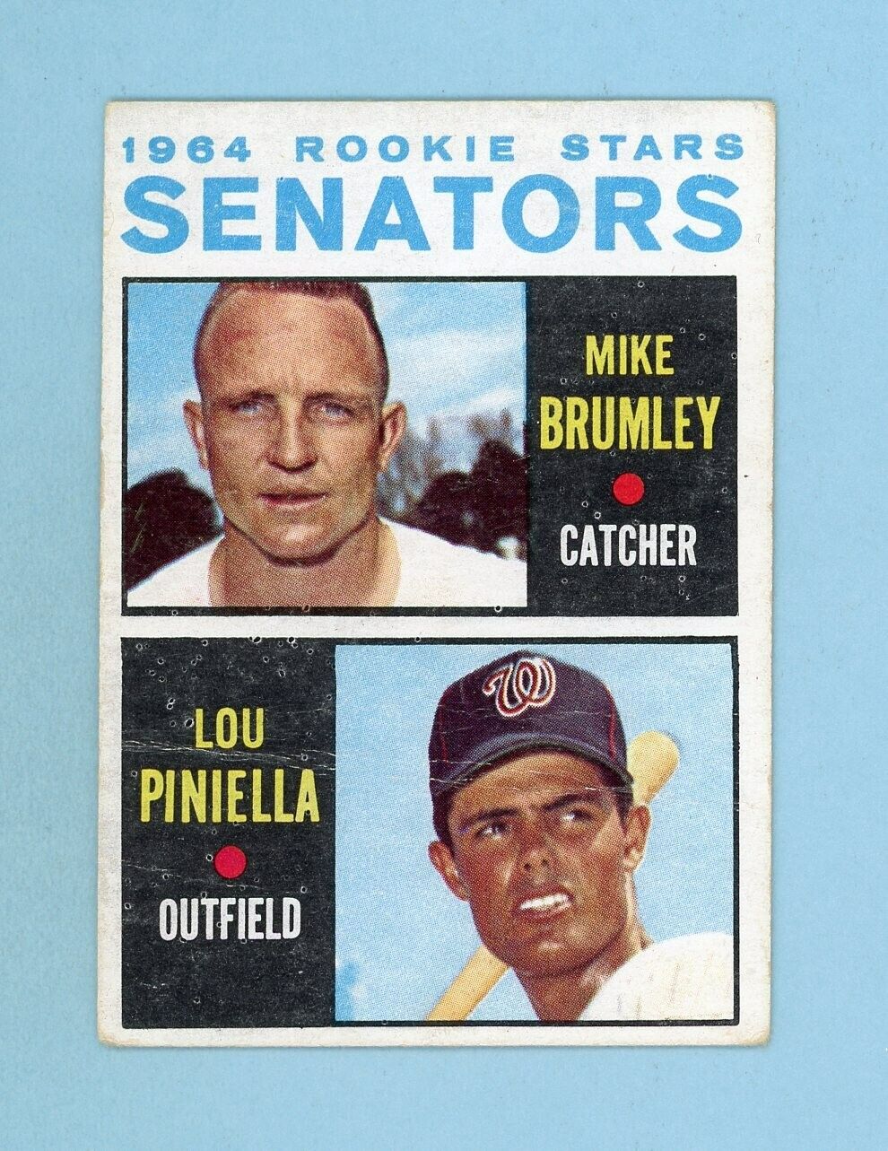 1964 Topps #167 Lou Piniella Washington Senators Rookie Baseball Card Low Grade