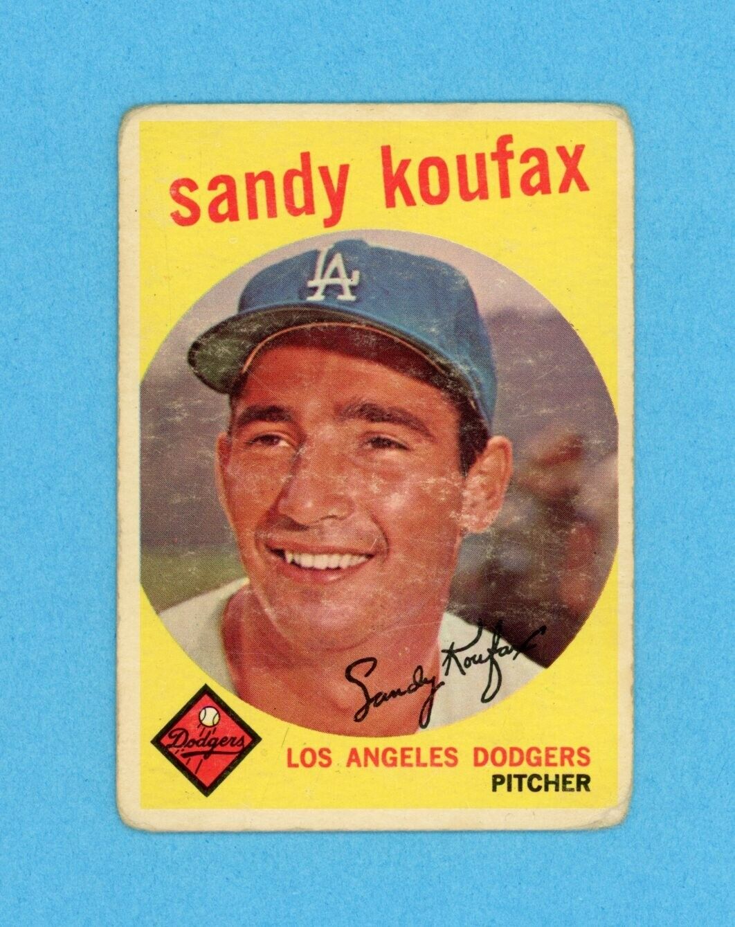 1959 Topps #163 Sandy Koufax Los Angeles Dodgers Baseball Card Low Grade