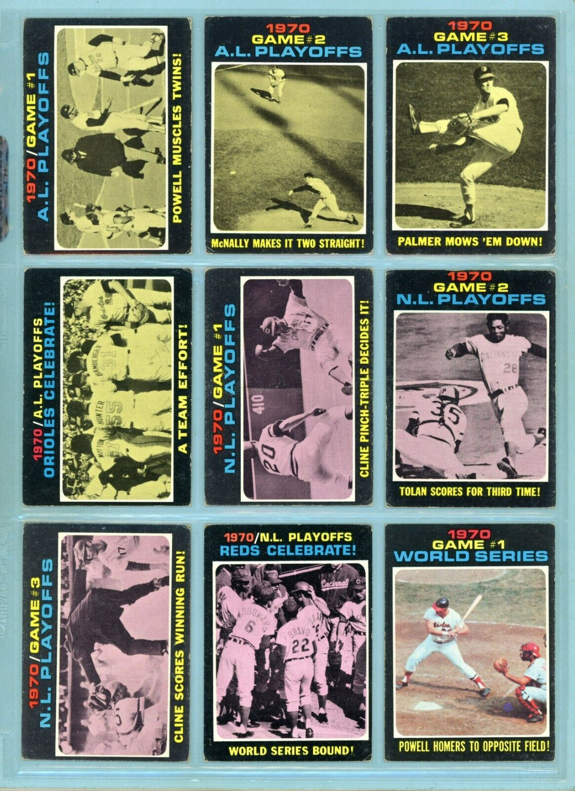 1971 Topps Set of 14 1970 ALCS, NLCS, World Series Special Baseball Cards Vg-Vg+