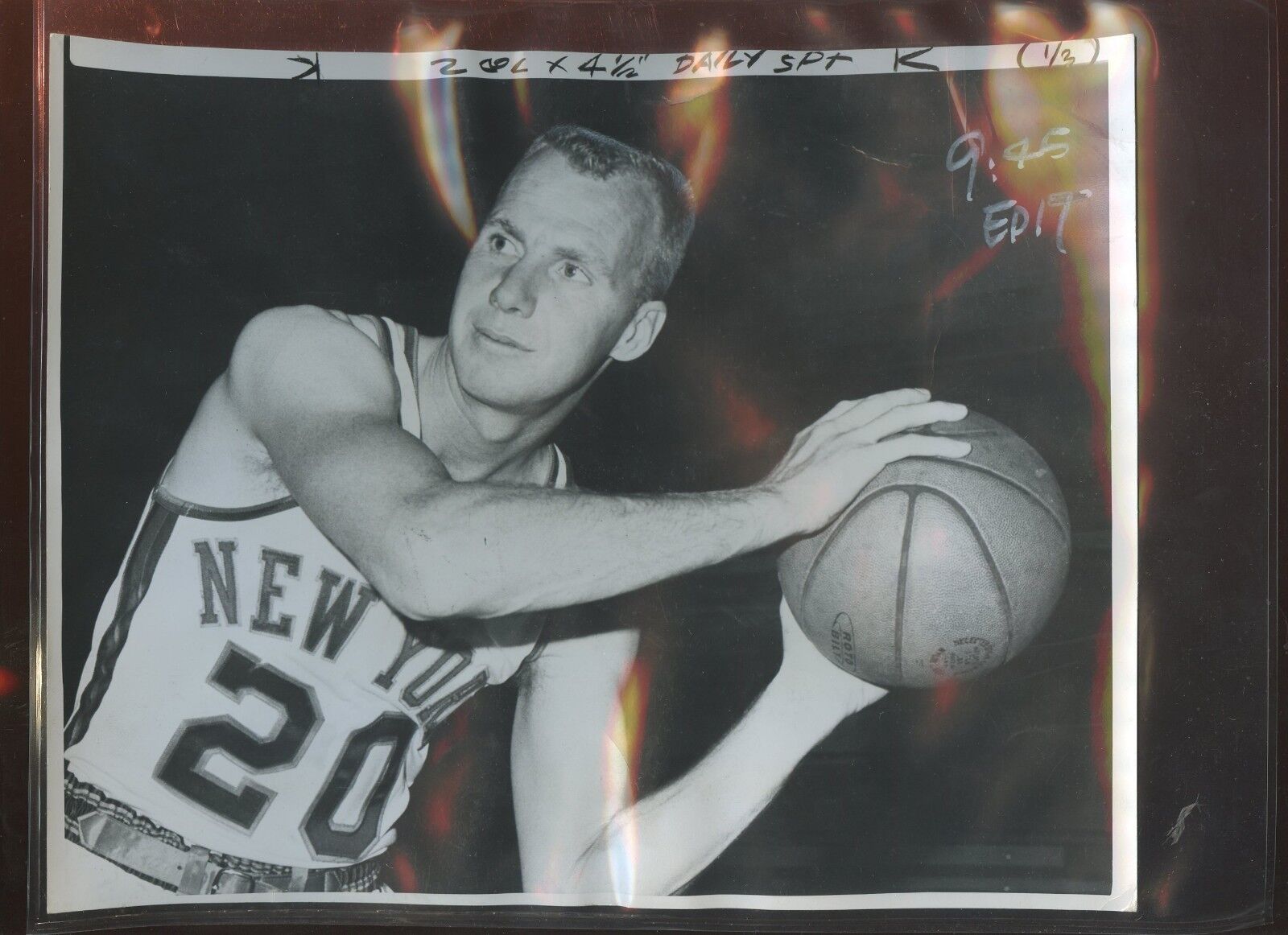 Original October 30 1962 Ken Sears New York Knicks 8 x 10 Wire Photo