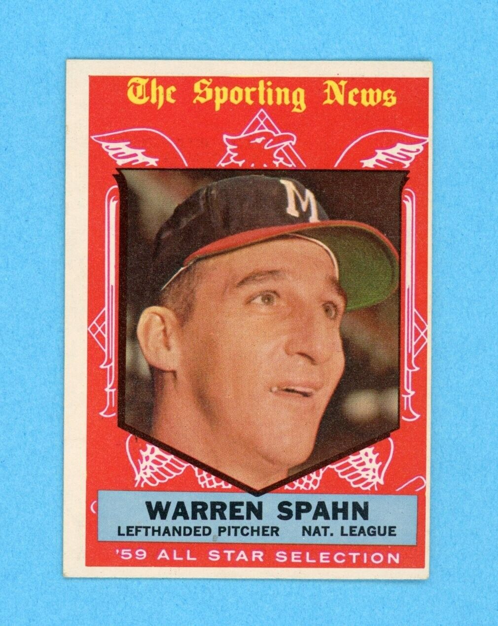 1959 Topps #571 Warren Spahn All-Star Braves High Number Baseball Card E/M oc