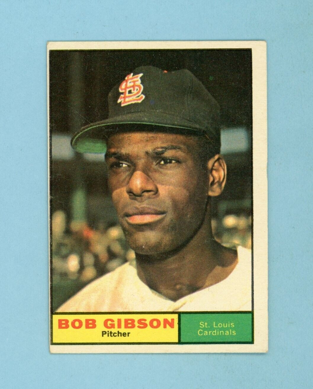 1961 Topps #211 Bob Gibson St. Louis Cardinals Baseball Card EX+ o/c