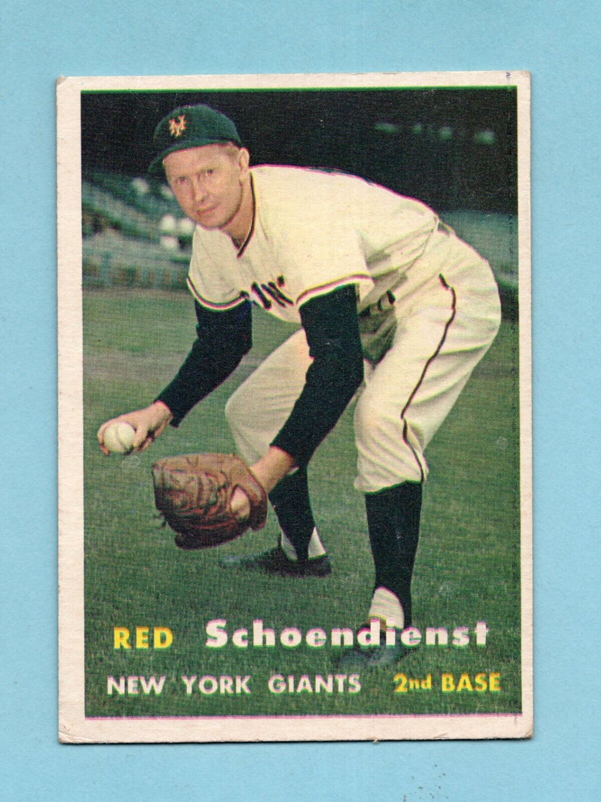 1957 Topps #154 Red Schoendienst New York Giants Baseball Card EX