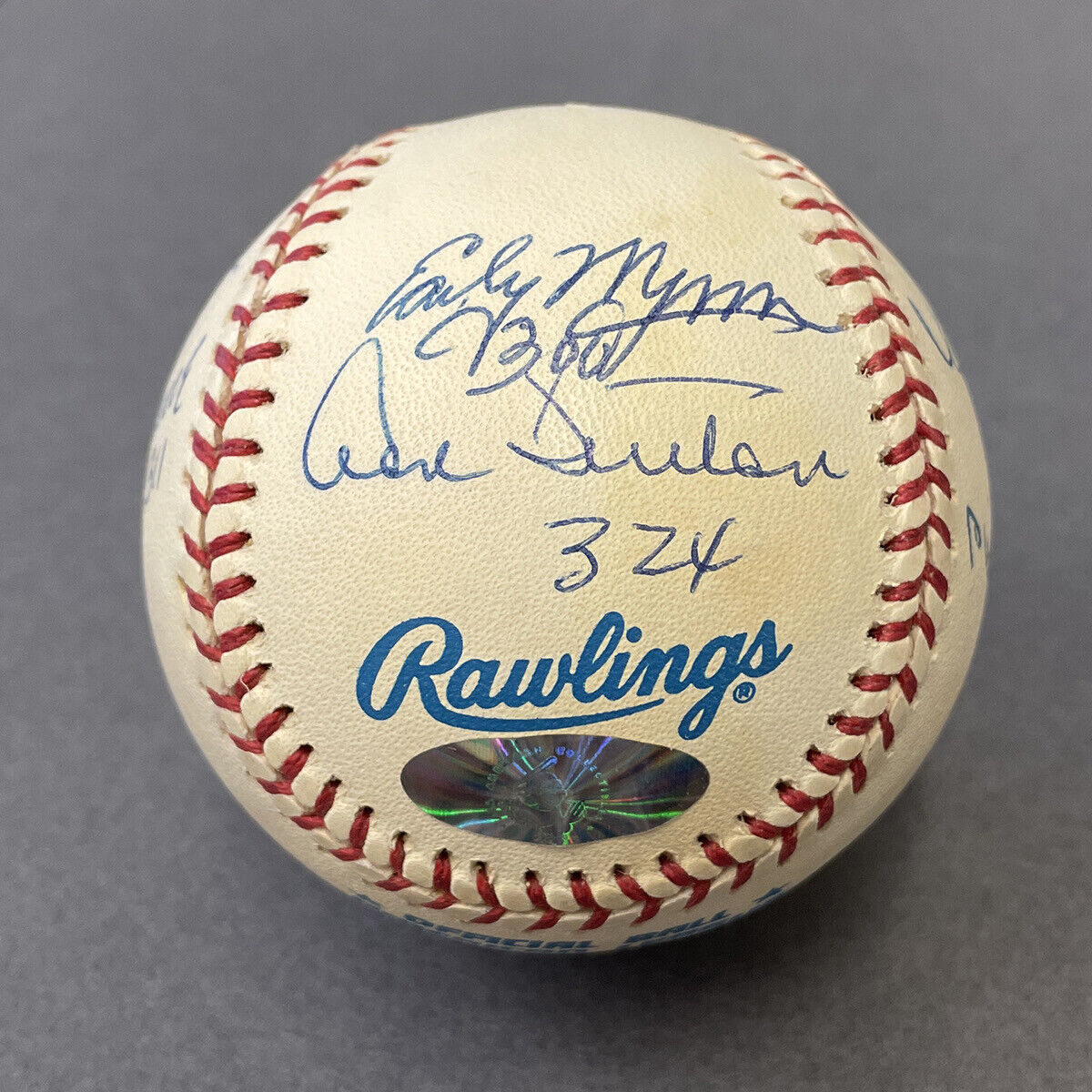 300 Game Winners Baseball Signed by 9 HOFers OAL BB Autos PSA Seaver, Ryan, etc.