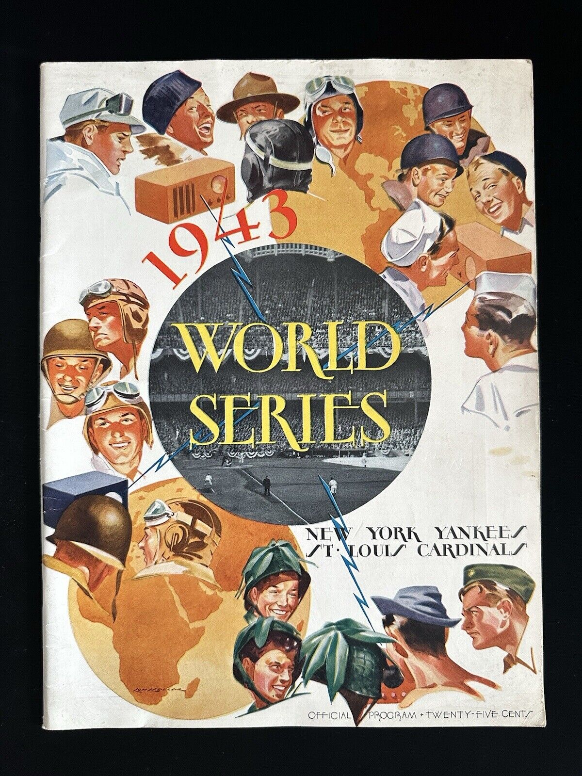 1943 NY Yankees World Series Program vs St. Louis Cardinals - Unscored - EX