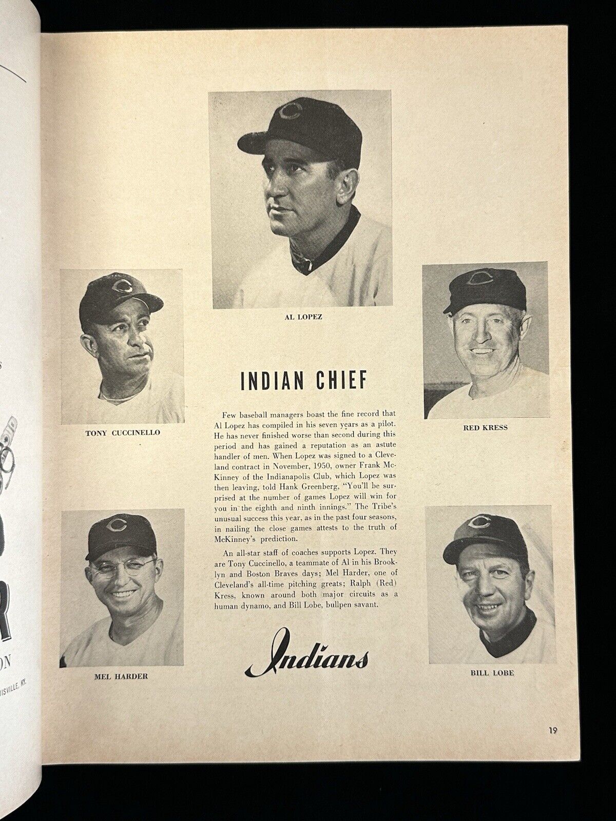 1954 New York Giants World Series Program vs Cleveland Indians - VG+ unscored