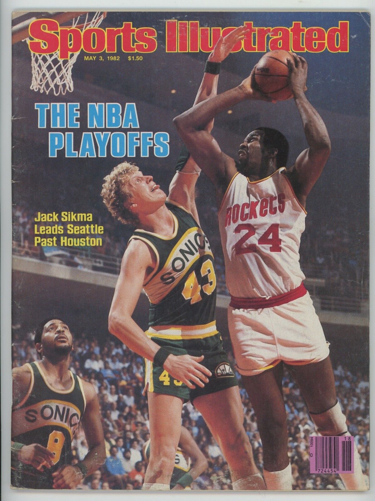 Jack Sikma Moses Malone NBA Playoffs 5/3/82 Sports Illustrated No Mailing Label