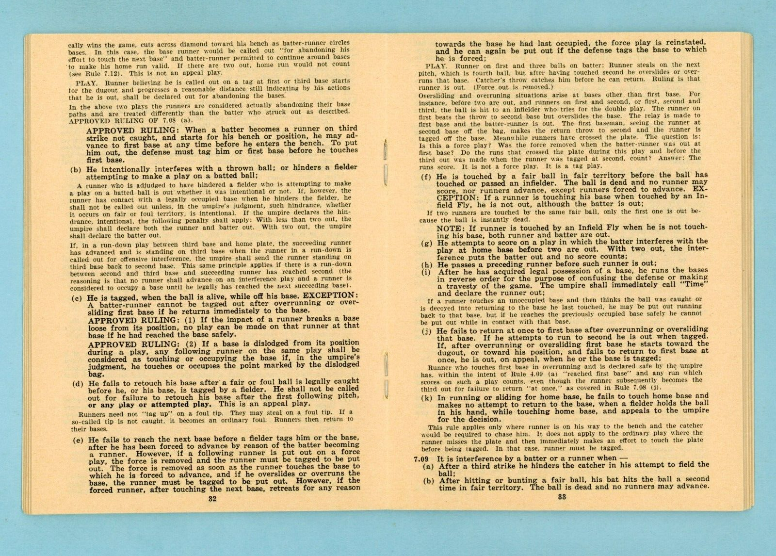 1978 Offical Baseball Rules (4 x 5 1/4 in)