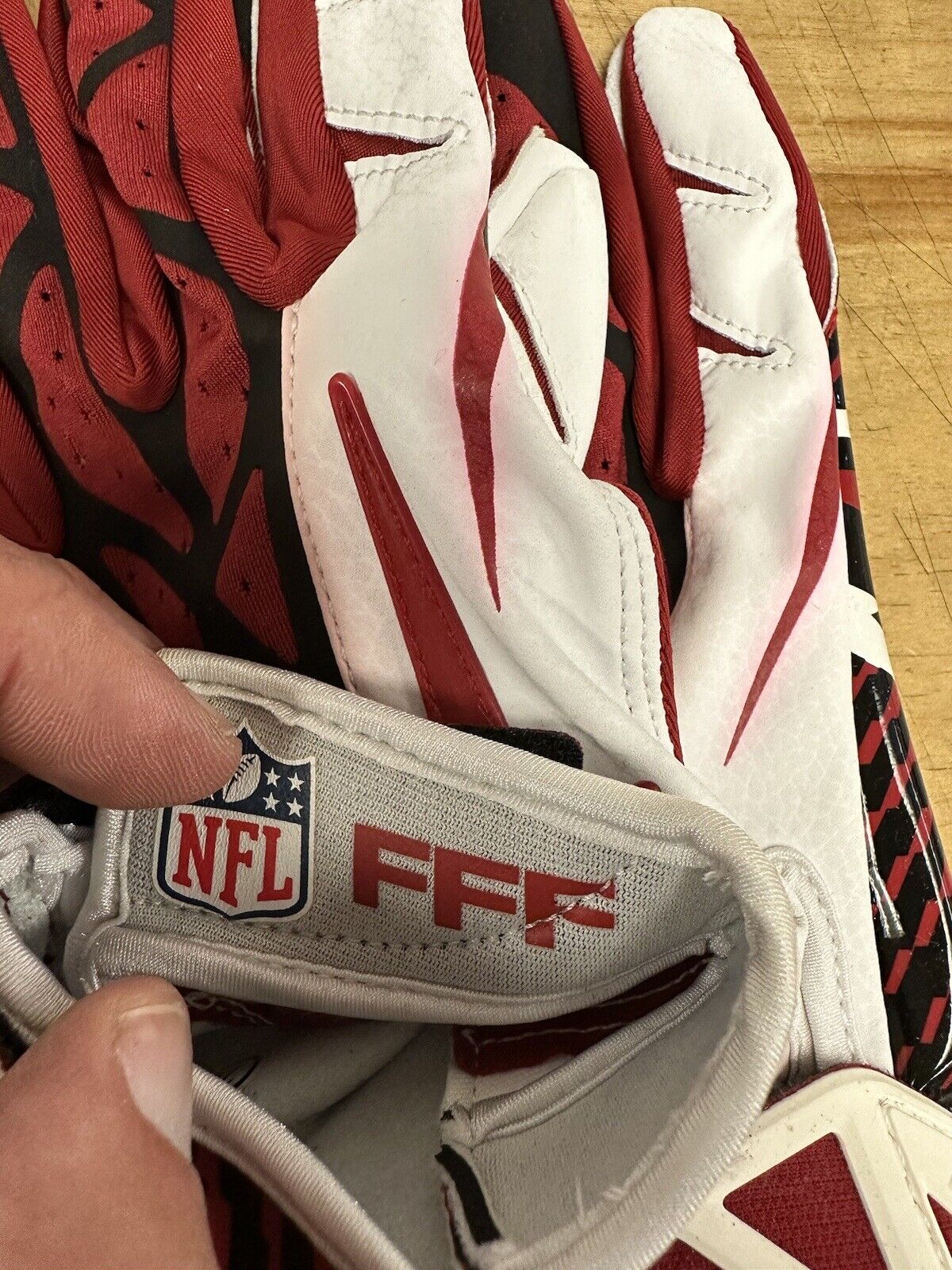 c. 2016 Larry Fitzgerald Arizona Cardinals NFL Game Used Nike Football Gloves