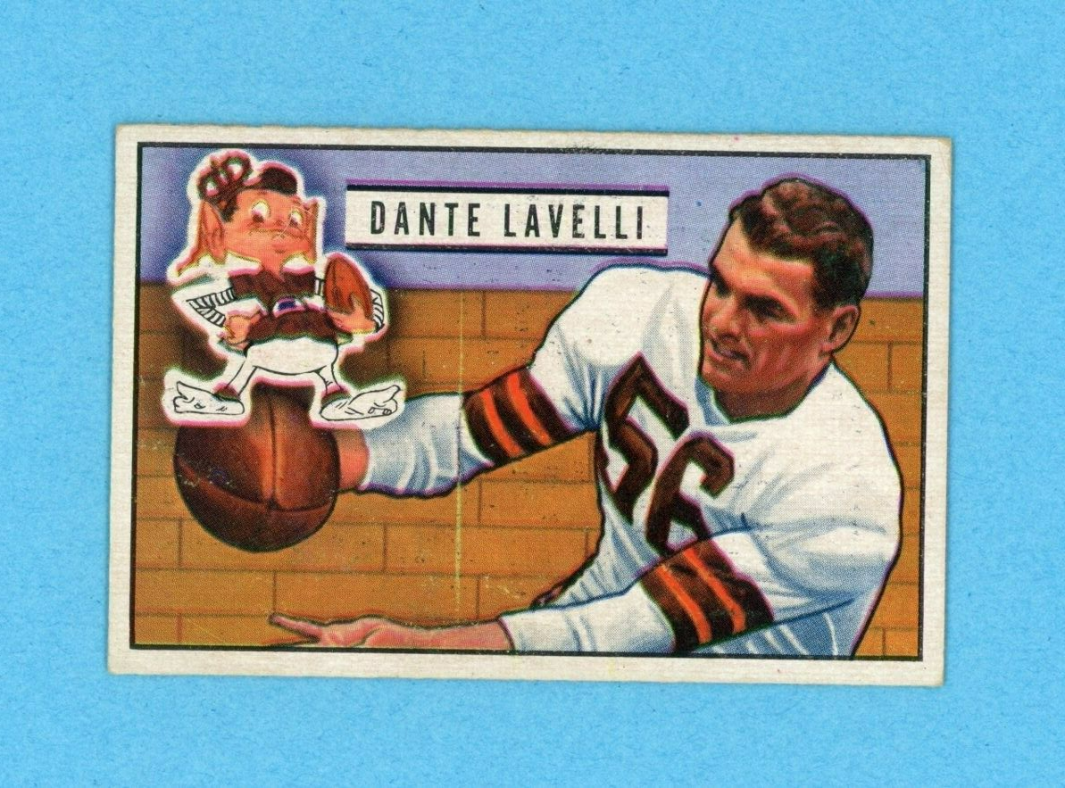 1951 Bowman #73 Dante Lavelli Cleveland Browns Football Card EX - EX+ prt line