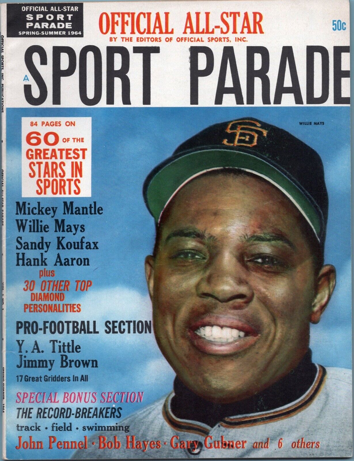 Willie Mays on the Cover of Sport Parade Magazine Spring/Summer 1964