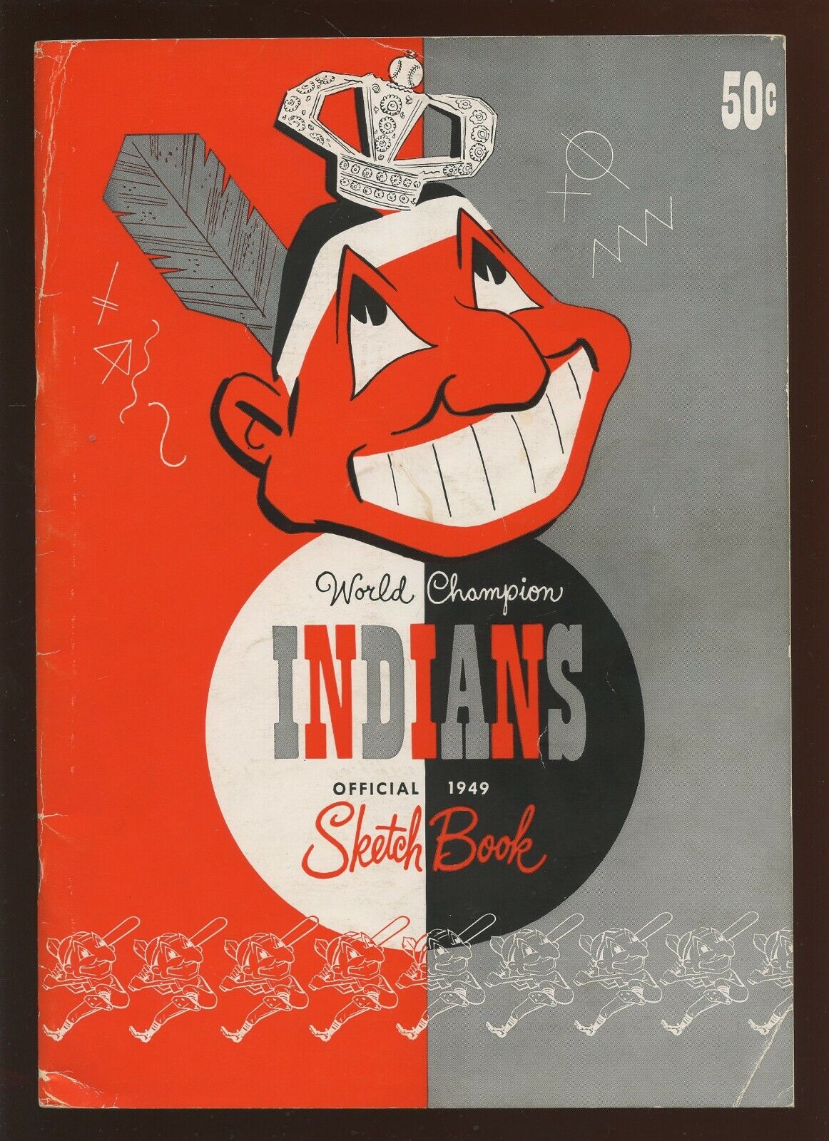 1949 World Champion Cleveland Indians Baseball Yearbook VGEX