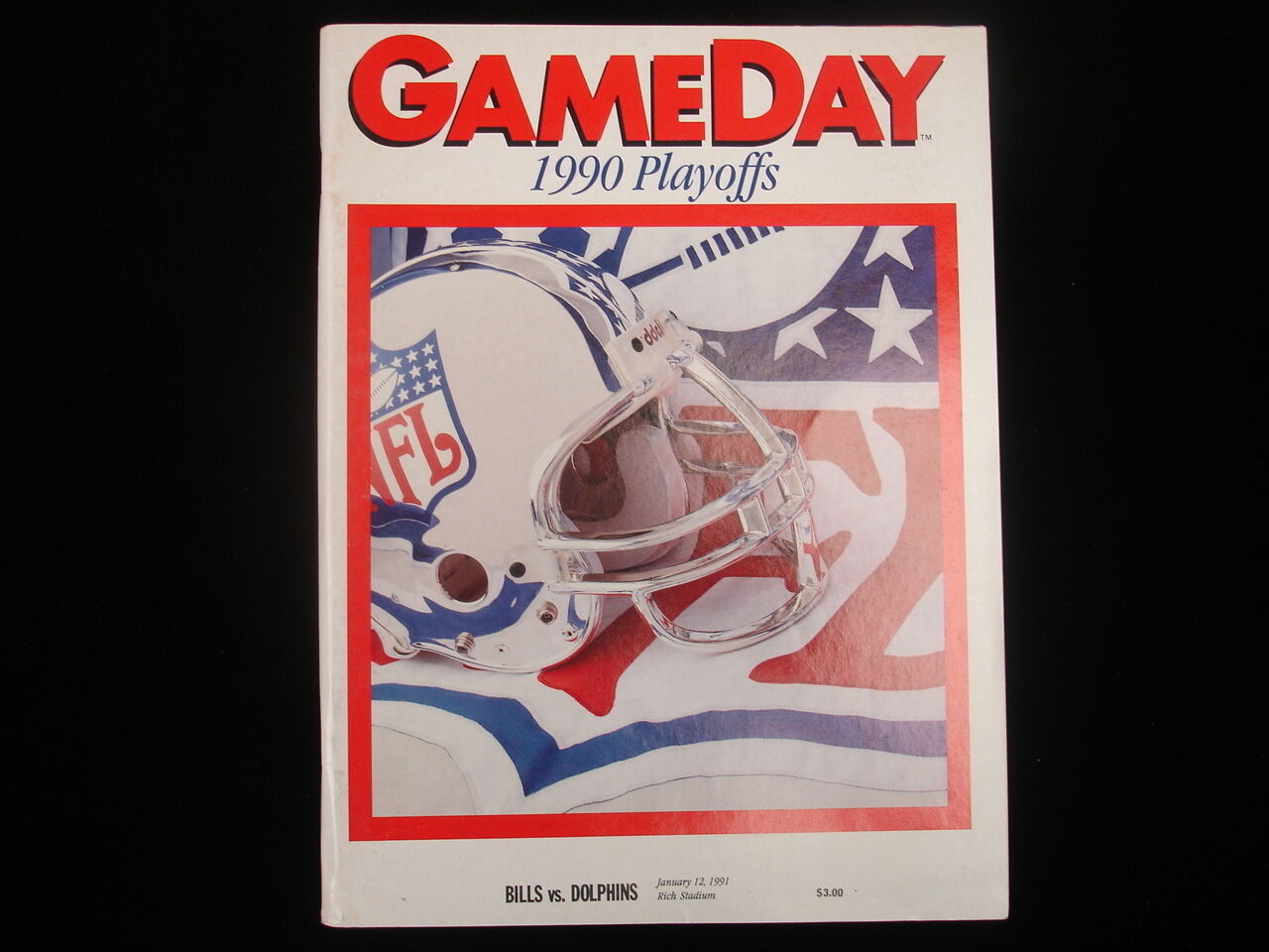 January 12, 1991 Buffalo Bills vs. Miamia Dolphins AFC-NFC Playoff Program