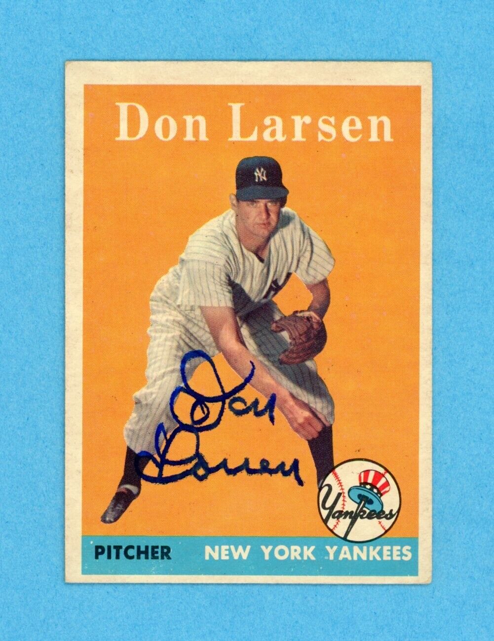 Don Larsen Signed 1958 Topps Card #161 Auto with B&E Hologram