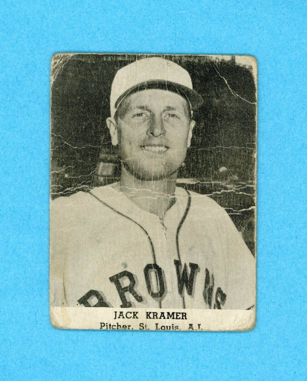 1947 Tip Top Bread Jack Kramer St. Louis Browns Baseball Card Low Grade