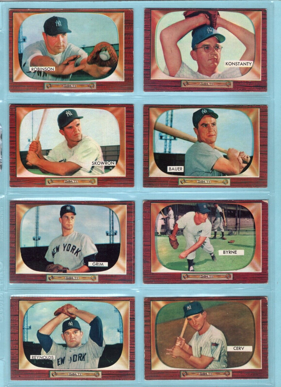 1955 Bowman Lot of 16 Different New York Yankees Baseball Cards VG - NM