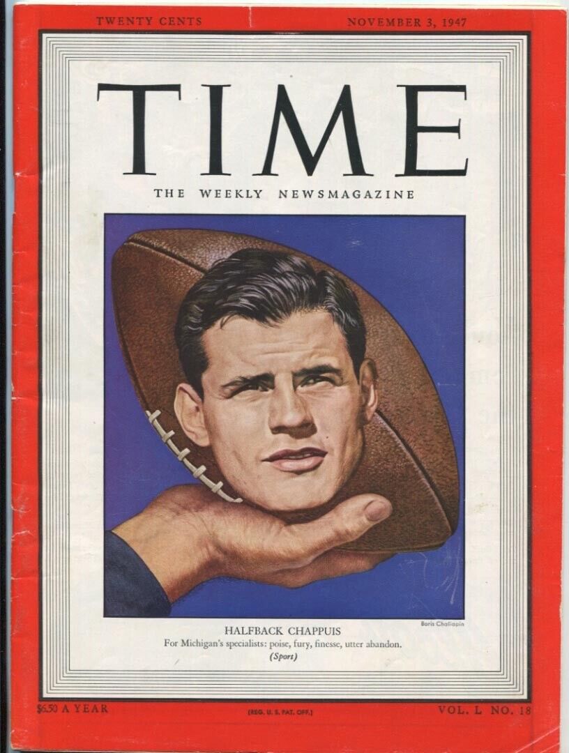 Time Magazine Nov 3, 1947 Michigan Halfback Chappuis