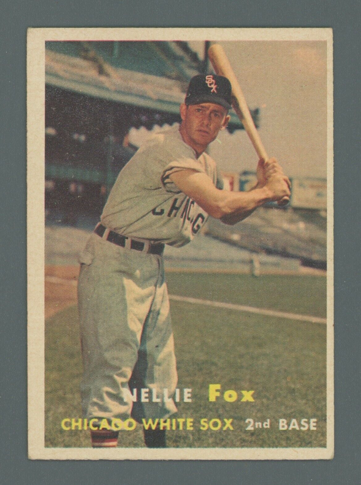 1957 Topps #38 Nellie Fox Chicago White Sox Baseball Card EX o/c