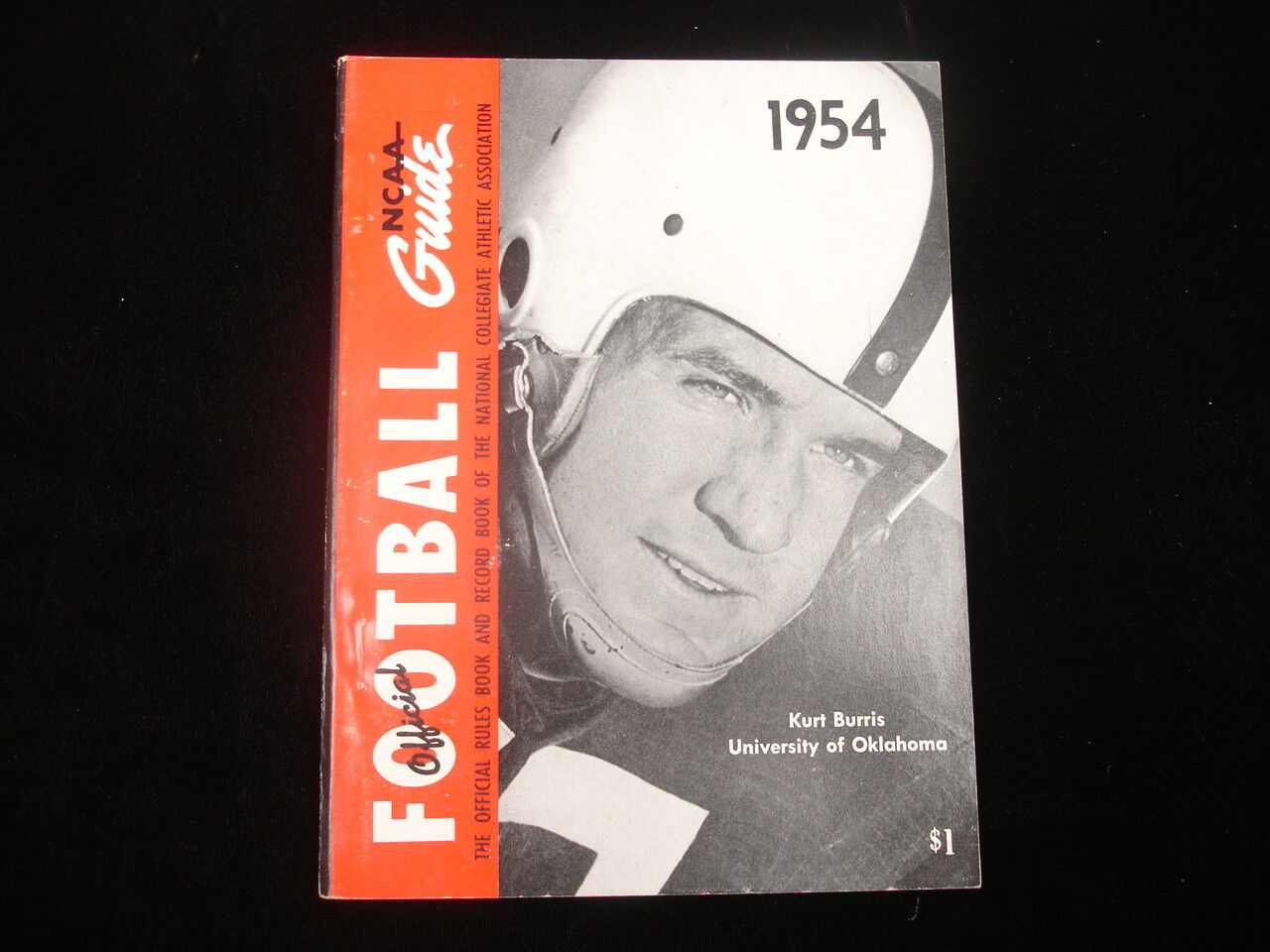 1954 Official NCAA Football Guide - Kurt Burris Cover