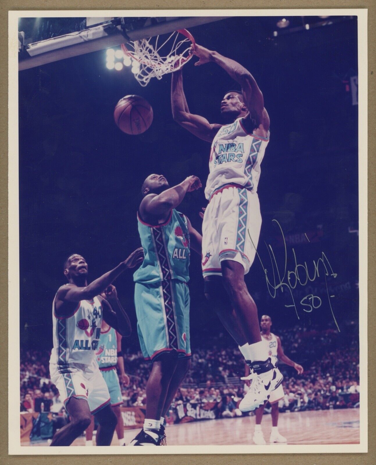 David Robinson "50" Signed 8x10 Photo Auto with B&E Hologram