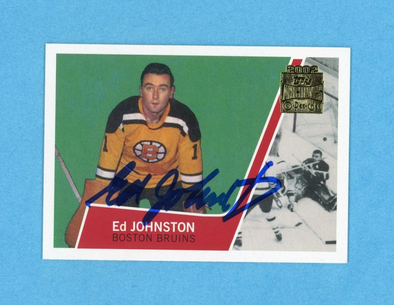 Ed Johnston 2001-02 Topps/OPC Archives #34 Autographed Hockey Card