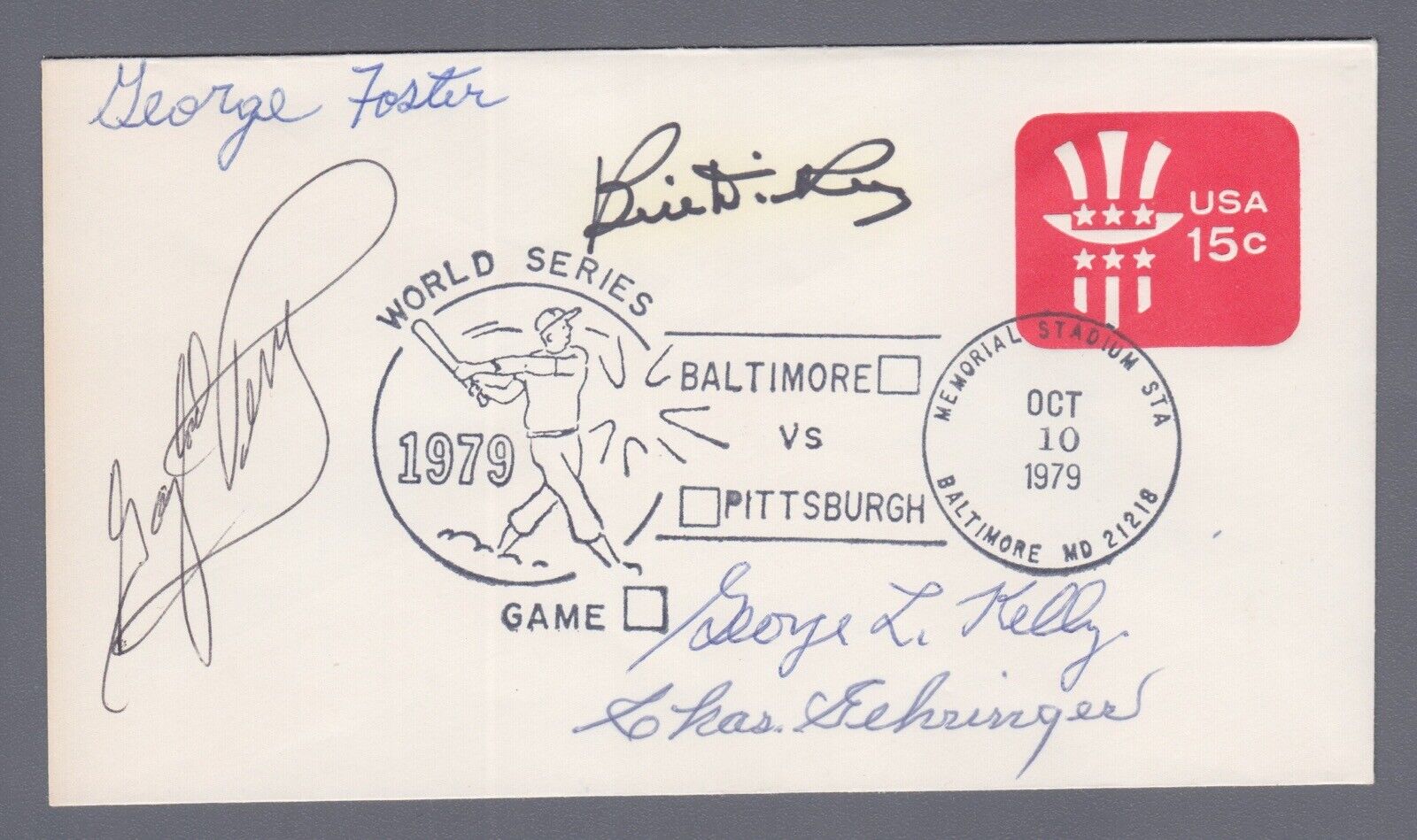 4 Hall of Famers + Signed Cachet First Day Cover 10/10/79 Auto with B&E Hologram