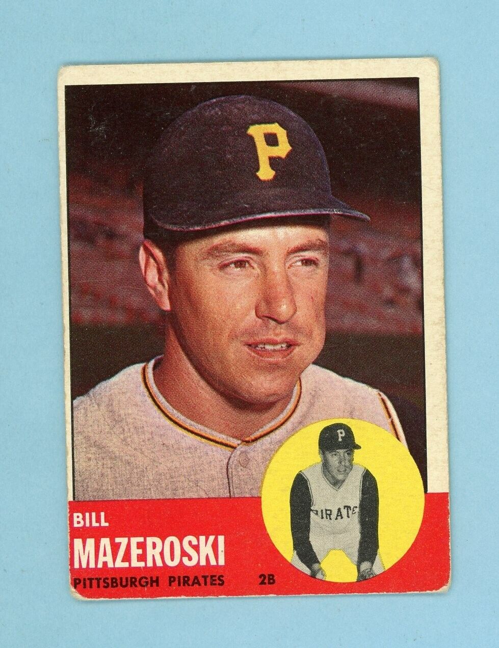 1963 Topps #323 Bill Mazeroski Pittsburgh Pirates Baseball Card Low Grade