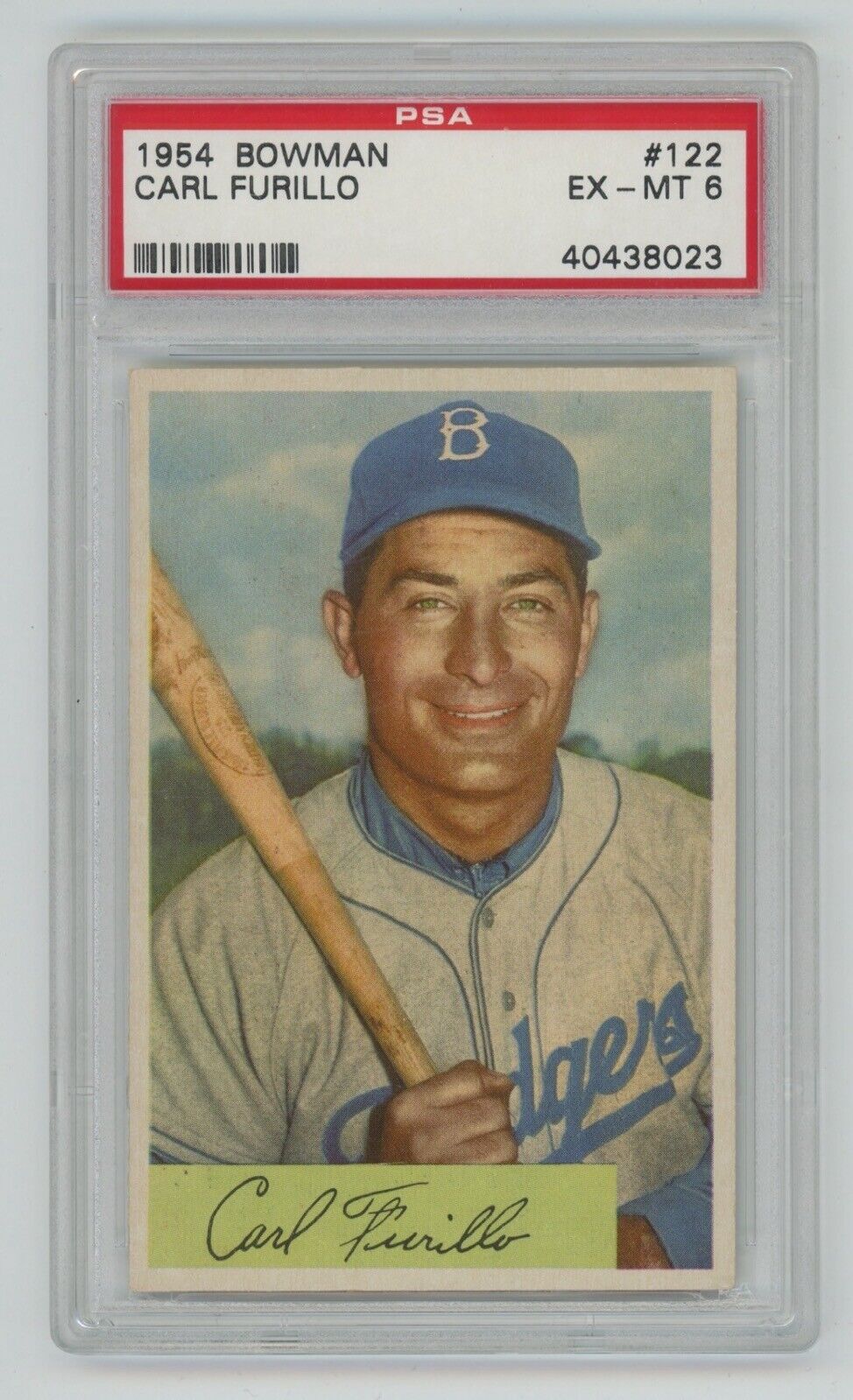 Carl Furillo 1954 Bowman #122 • PSA 6 EX-MT