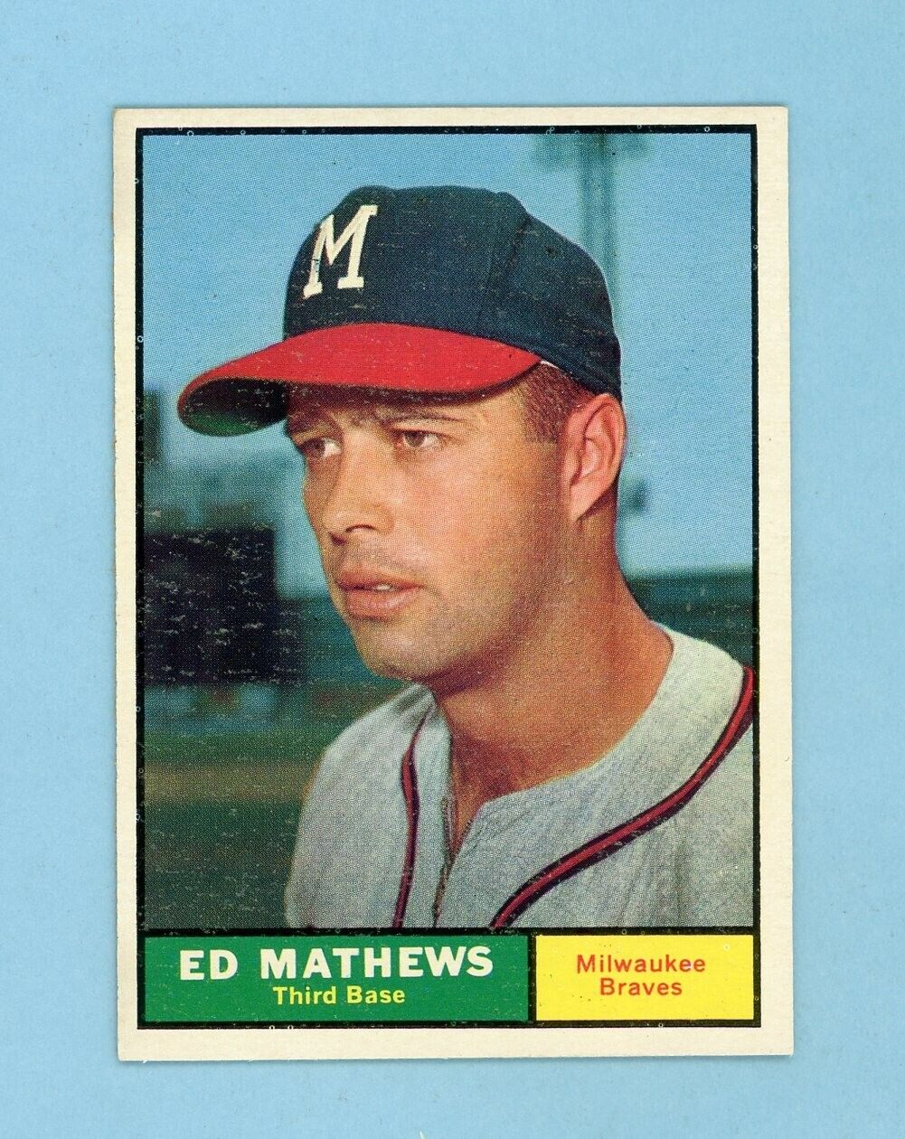 1961 Topps #120 Ed Mathews Milwaukee Braves Baseball Card NM prt mks ls