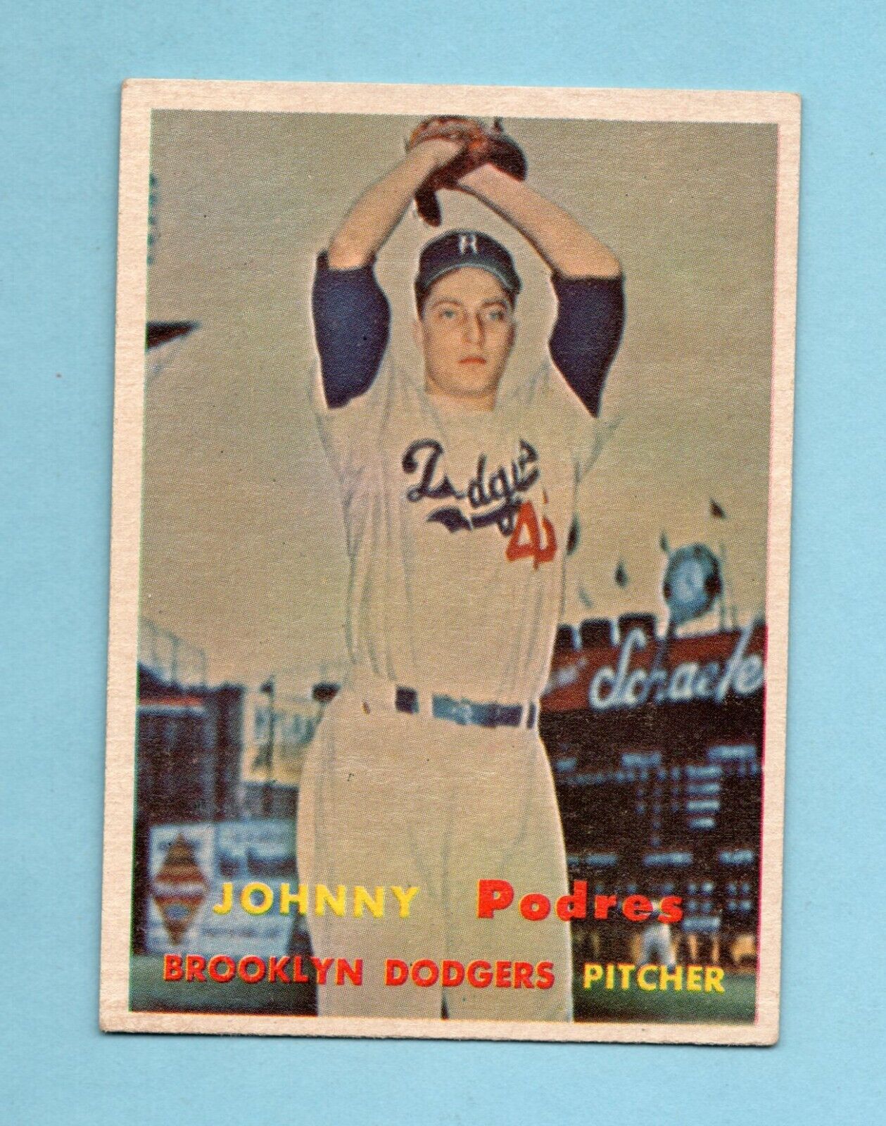 1957 Topps #277 Johnny Podres Brooklyn Dodgers Baseball Card EX+